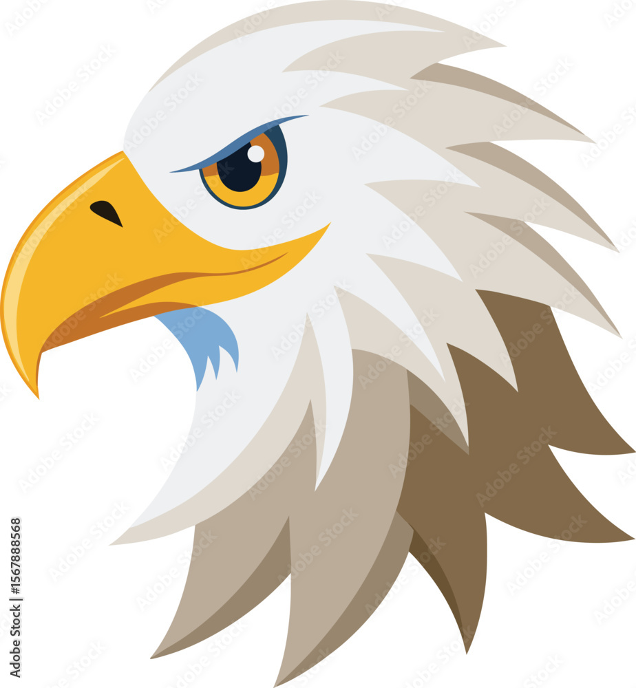 Naklejka premium Bald Eagle Face Vector Art