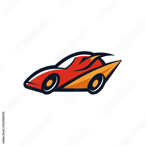 Fast Race Car Mascot Logo with Dynamic Automotive Design Concept