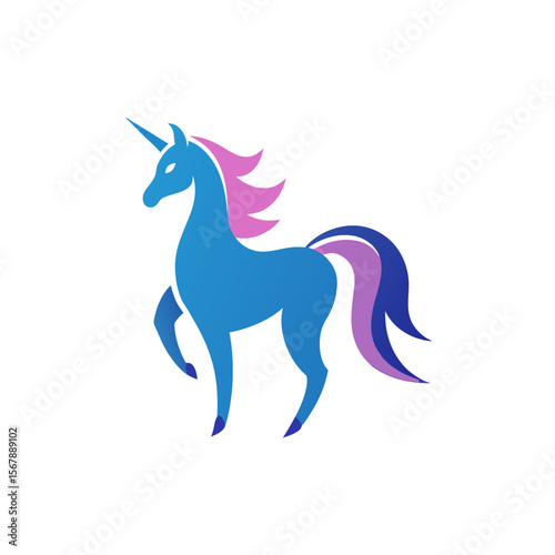 A Mascot Logo Design of a Graceful Unicorn with a Magical Realism Art Style