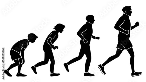 Vector sport silhouettes of women and men playing football, soccer, basketball, and running