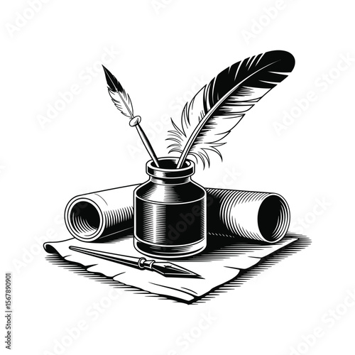 feather and ink