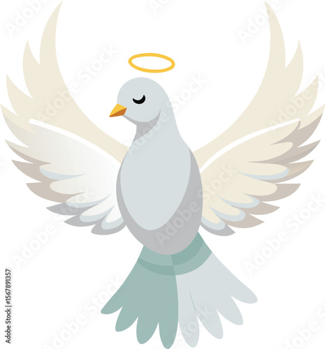 Angel Dove Flying Vector Illustration