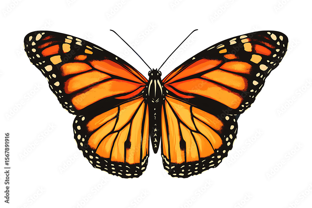 Fototapeta premium Vibrant monarch butterfly high quality realistic image