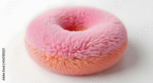 Fluffy Doughnut Delight Sweet Treat with Fuzzy Texture and Vibrant Colors
