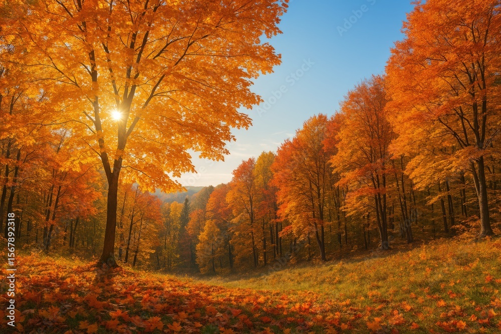 Fototapeta premium The hues and shades of fall season