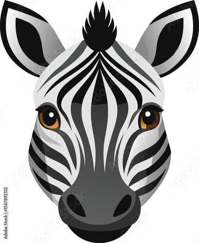 Zebra Face Vector Illustration