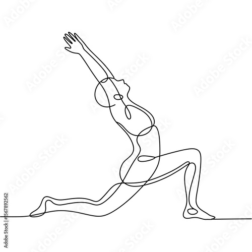 Embracing Serenity: A minimalist line art representation of a person, caught in a yoga pose, embodies inner peace.