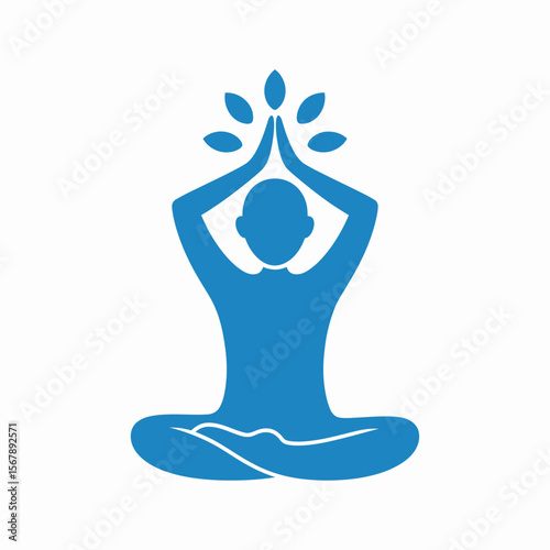 Serene Yoga Silhouette: A tranquil yoga pose, a figure of meditative focus, radiating peace and balance against a clean backdrop. A visual representation of inner calm and spiritual harmony.