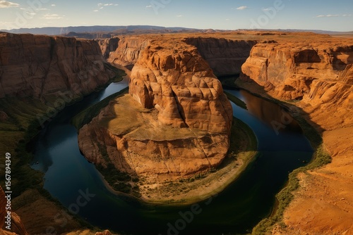 The iconic meander of the river shaped like a horseshoe