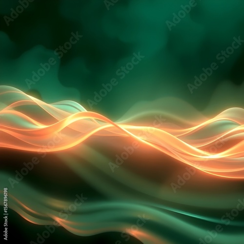Soft Glowing Light Trails in Orange and Teal