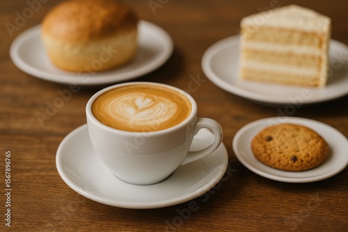 Fuzzy coffee beverage with a sweet treat