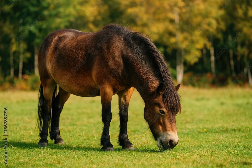 Obraz premium Wild Equine Grazing in Natural Habitat