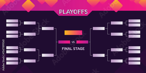 A modern and sleek tournament bracket template designed for an 8-team single-elimination playoff