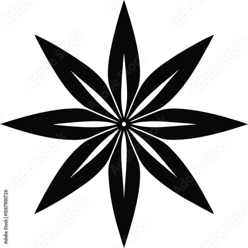 Star anise silhouette eight point star shape design
