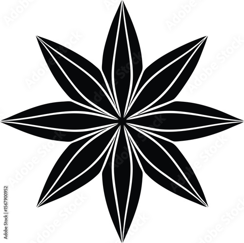 Star anise silhouette eight point star spice symbol