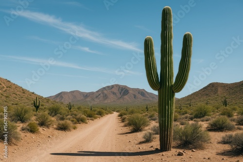 Desert landscape featuring a cactus