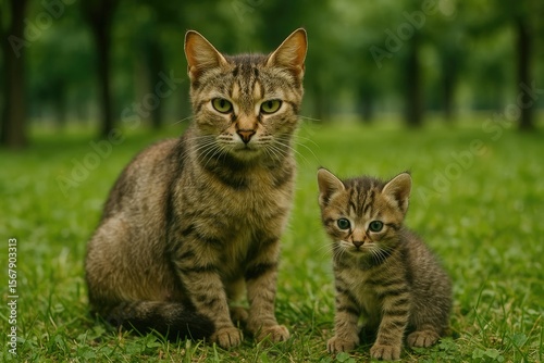 Wallpaper Mural A stray feline family resting in a park after being left behind Torontodigital.ca