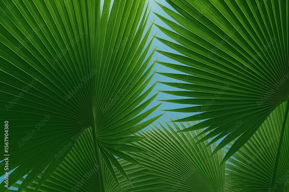 Obraz premium Surface Pattern of Lush Green Palm Fronds