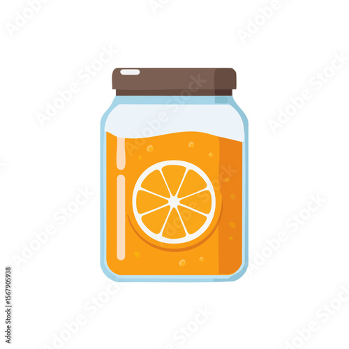 Jar of Orange Marmalade Isolated on a Transparent Background 