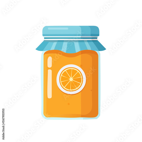 Jar of Orange Marmalade Isolated on a Transparent Background 