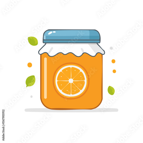 Jar of Orange Marmalade Isolated on a Transparent Background 