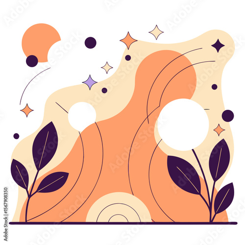 Seamless pattern of minimalist potted plants and vases in pastel tones. Ideal for home decor products and fabric prints.