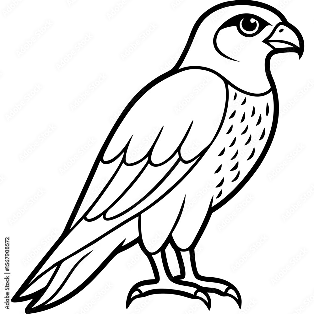 Fototapeta premium White Sparrowhawk Line Art