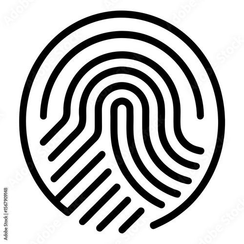 Fingerprint Identification Secure Biometric Authentication Icon
