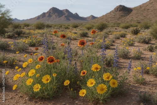 Desert blooms flourishing amidst arid sands