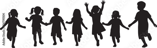 vector illustration of chidren playing 