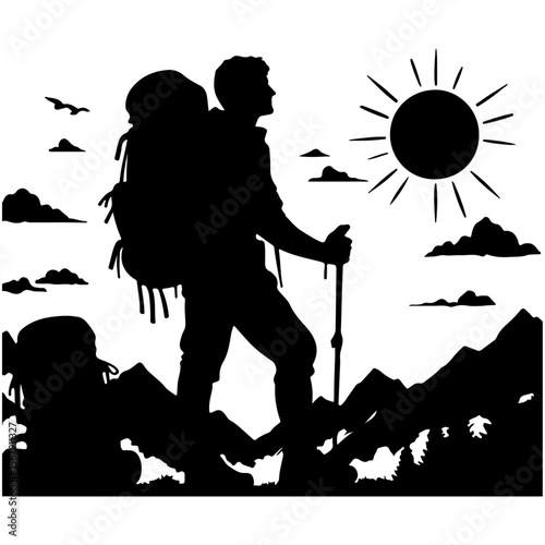 hiker Silhouette , hiker vector