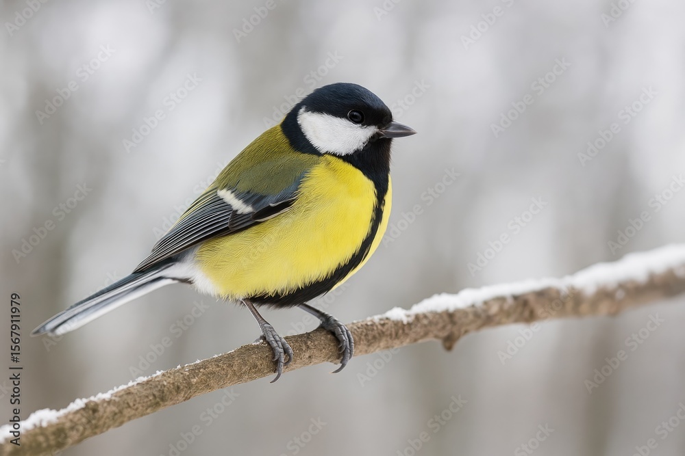 Fototapeta premium Bird perched on a tree limb