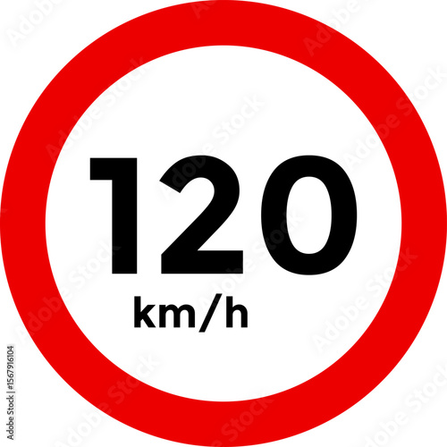 Speed limit sign 120 km h icon. Road signs with speed limit warnings. depicting speed limits ranging. Circular road signs. traffic sign.  the way forward symbol