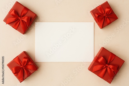 Valentine's, Mother’s Day, and Birthday Card Design Featuring Gift Boxes and Message Area