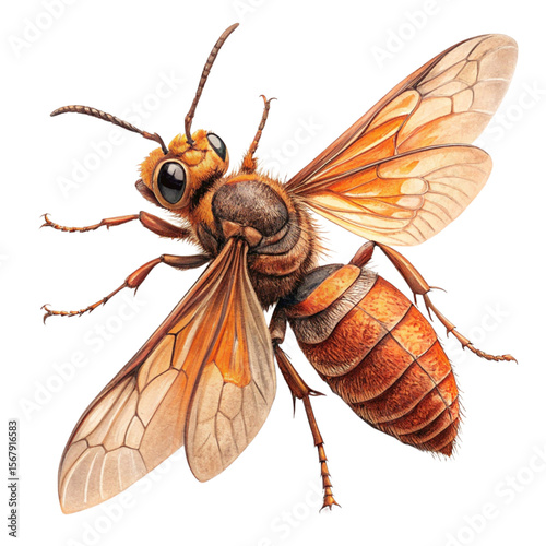 insect portrait a close up of a bee on white background