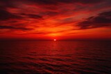 Sunset with a crimson sky