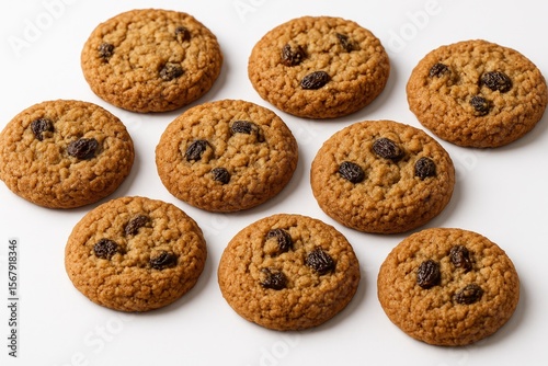 Home-baked oatmeal cookies with raisins