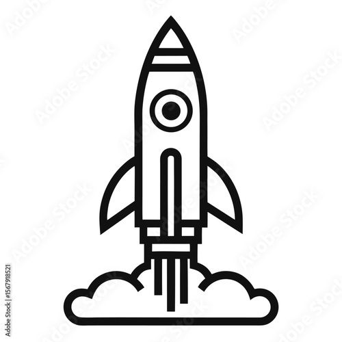 Launching a Rocket Icon Design for Startup, Innovation, and Success
