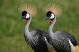 Elegant grey crowned crane species