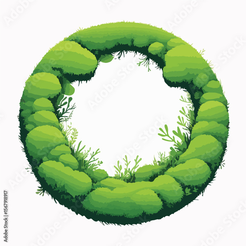 Moss Texture Circle Logo Vector