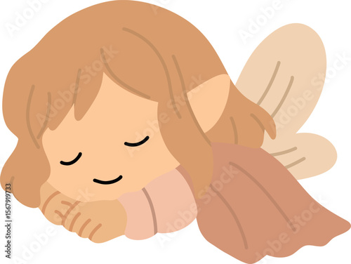 Cartoon Fairy Sleeping Peacefully