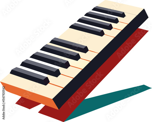Flying piano keys [VECTOR] stock illustration