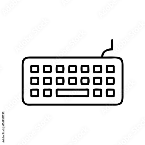 Computer keyboard icon in minimalist line style for Cyber Monday  