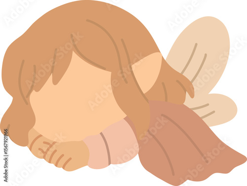Cartoon Fairy Sleeping Peacefully