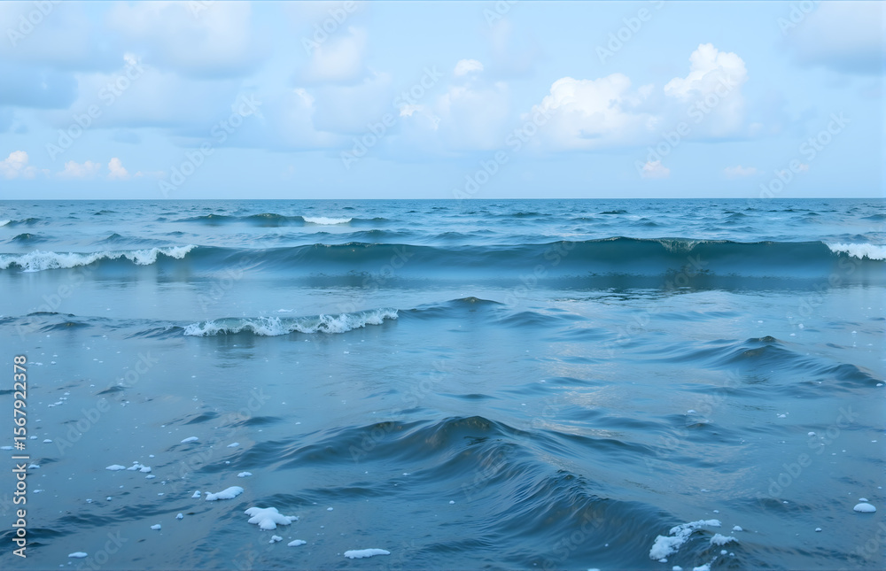 Fototapeta premium Blue Ocean with Rolling Waves