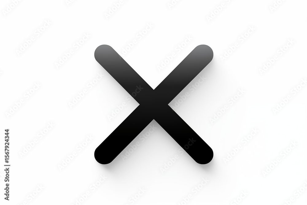 Fototapeta premium Black cancel tab close icon