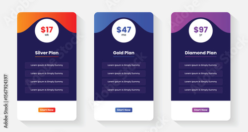 Pricing plans table, pricing chart, price list for web or app. Ui UX pricing design tables with tariffs. Product comparison business web plans. Subscription features checklist and business plans.