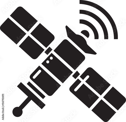 satellite flat vector icon.