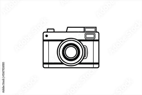 Vintage Camera Outline Illustration