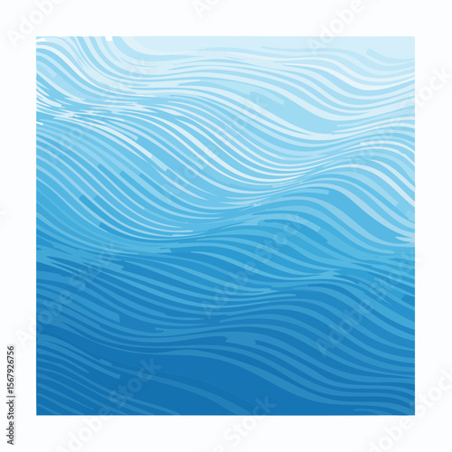 Abstract blue wavy lines create a dynamic and flowing pattern, resembling water.